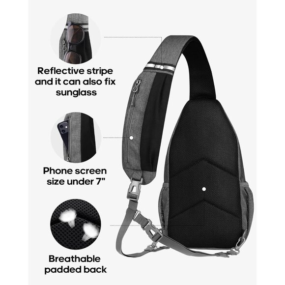 Stylish Crossbody Sling Backpack with Adjustable Strap & Earphone Access - Picture 4 of 6